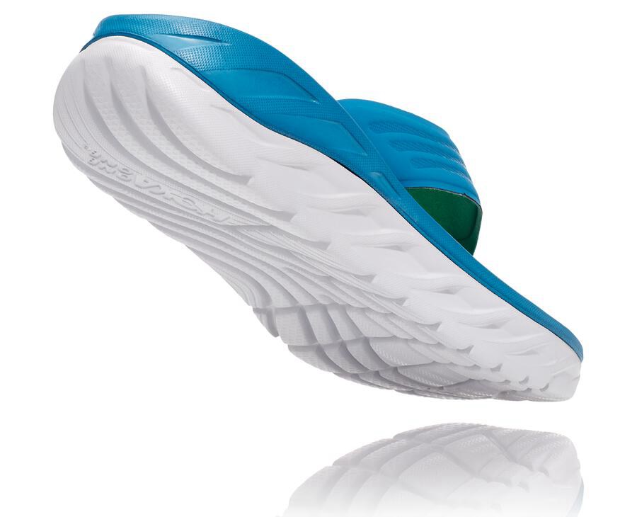 Hoka One One Mens Sandals - ORA Recovery Flip - Blue/White - DNCU57063